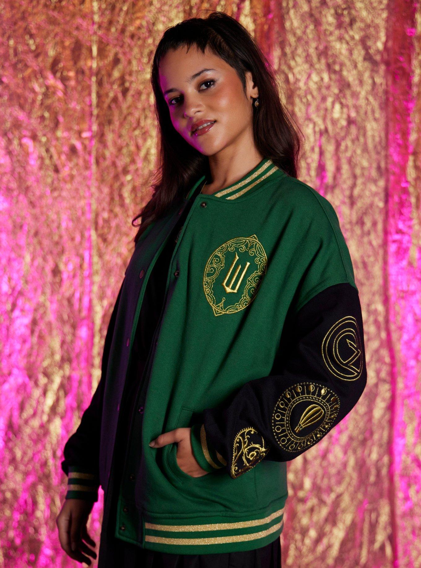 Wicked Emerald City Girls Oversized Varsity Jacket, , hi-res