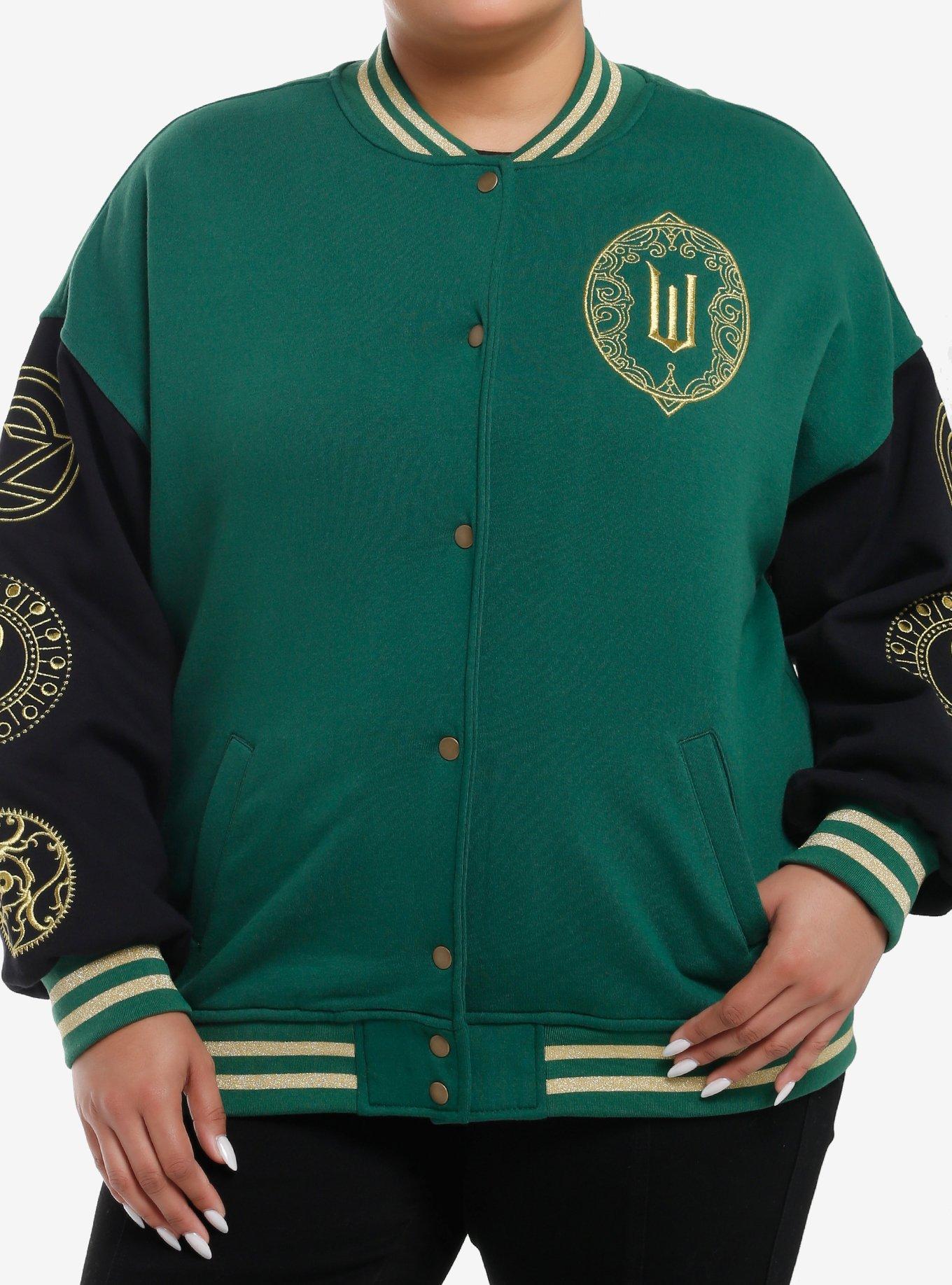 Wicked Emerald City Oversized Varsity Jacket Plus Size, MULTI, hi-res