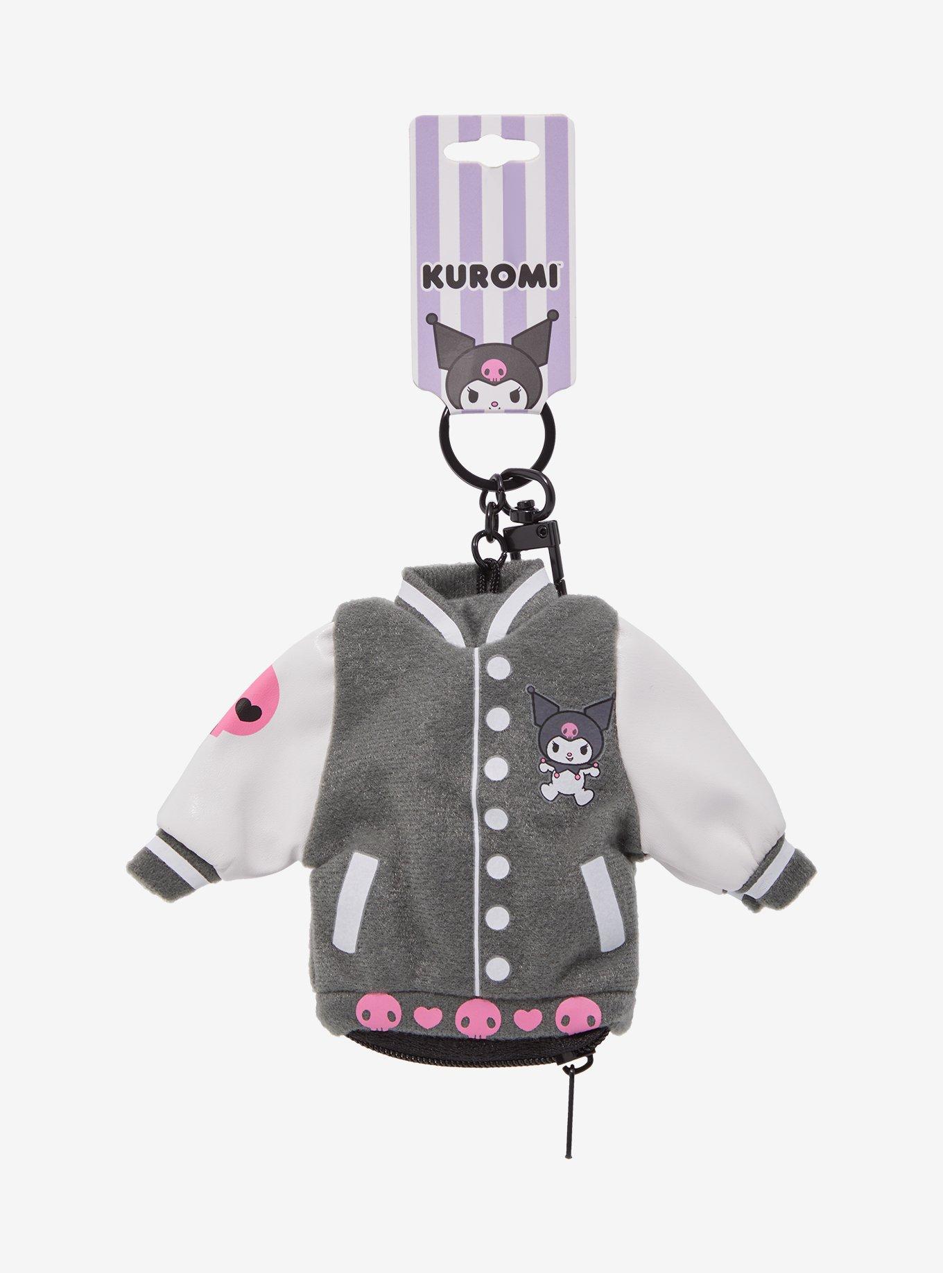 Kuromi Varsity Jacket Pouch Key Chain, , hi-res