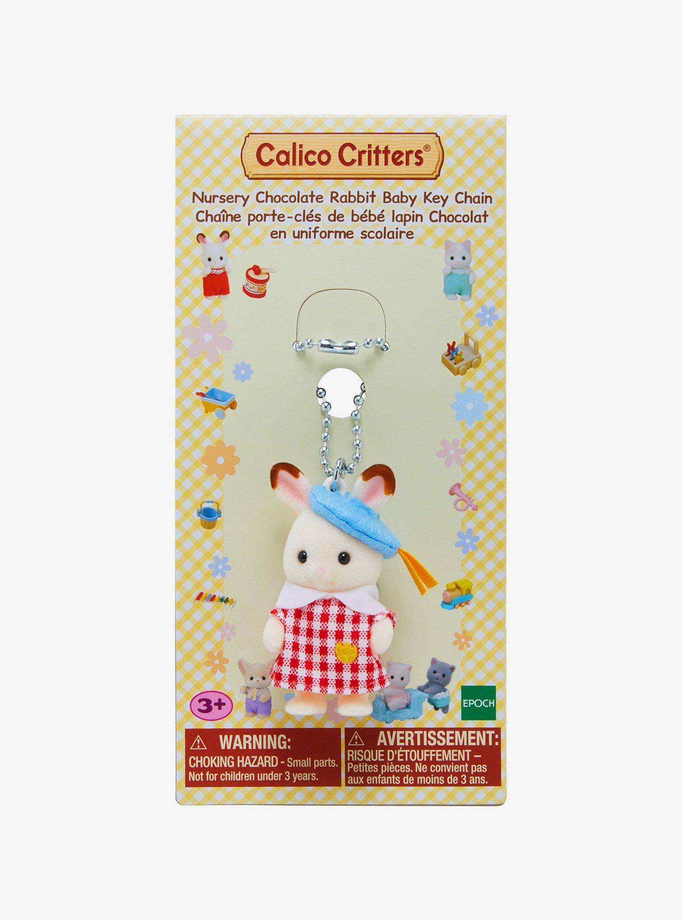 Calico Critters Nursery Chocolate Rabbit Baby Key Chain, , hi-res