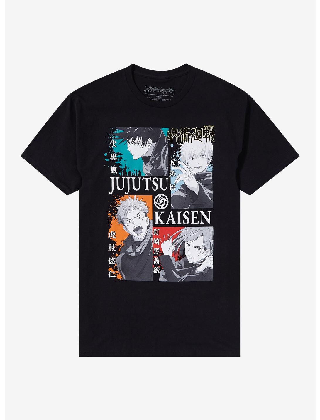 Jujutsu Kaisen Group Tonal Panel T-Shirt, BLACK, hi-res