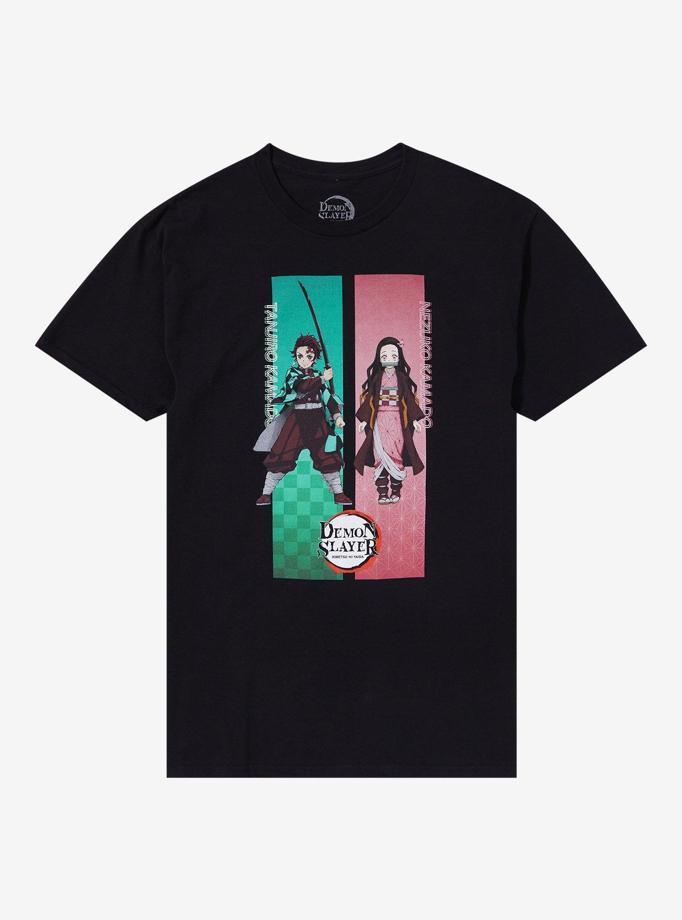 Demon Slayer: Kimetsu No Yaiba Tanjiro & Nezuko Panels T-Shirt, BLACK, hi-res