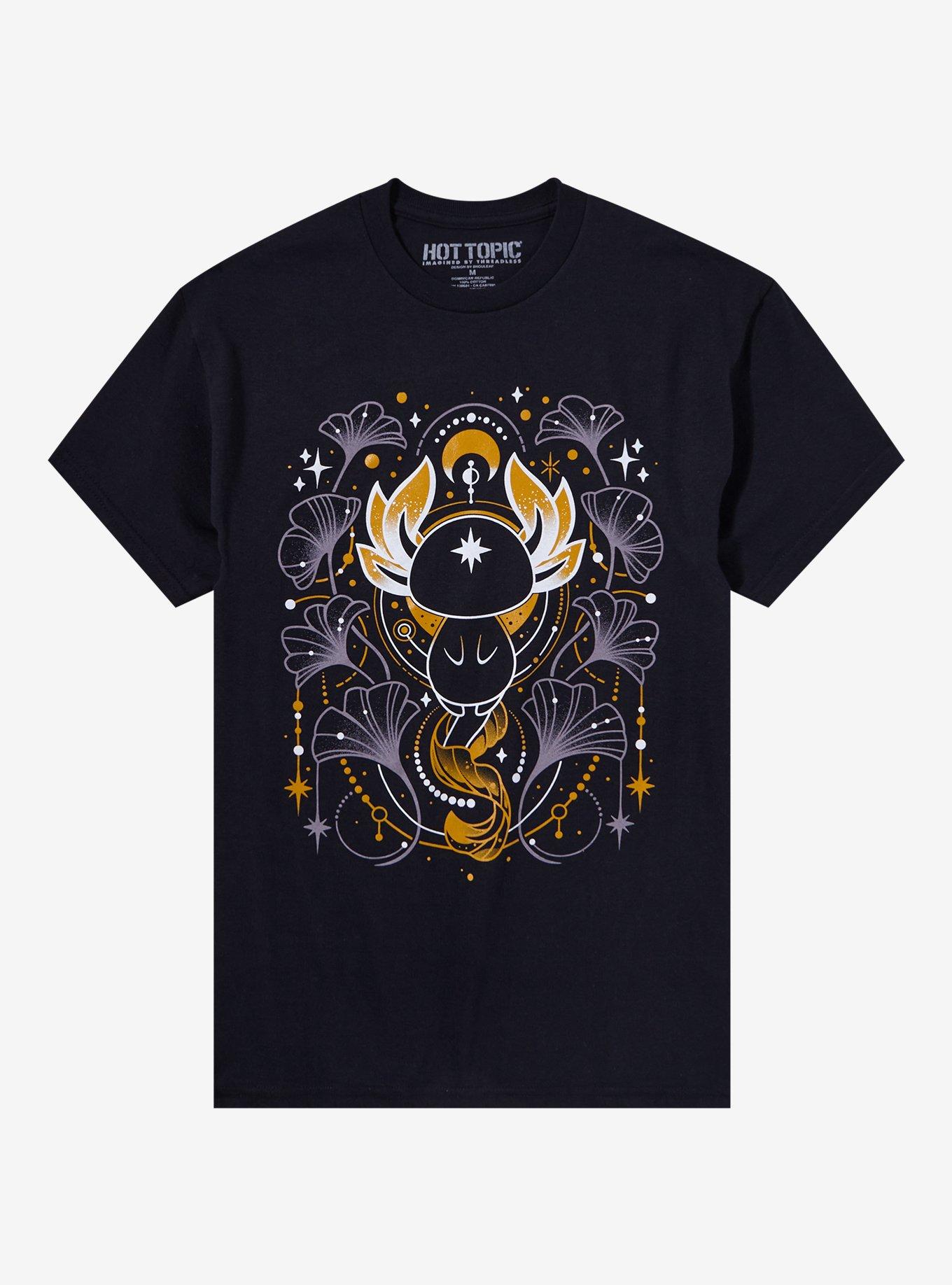 Mystical Axolotl T-Shirt By Snouleaf, BLACK, hi-res