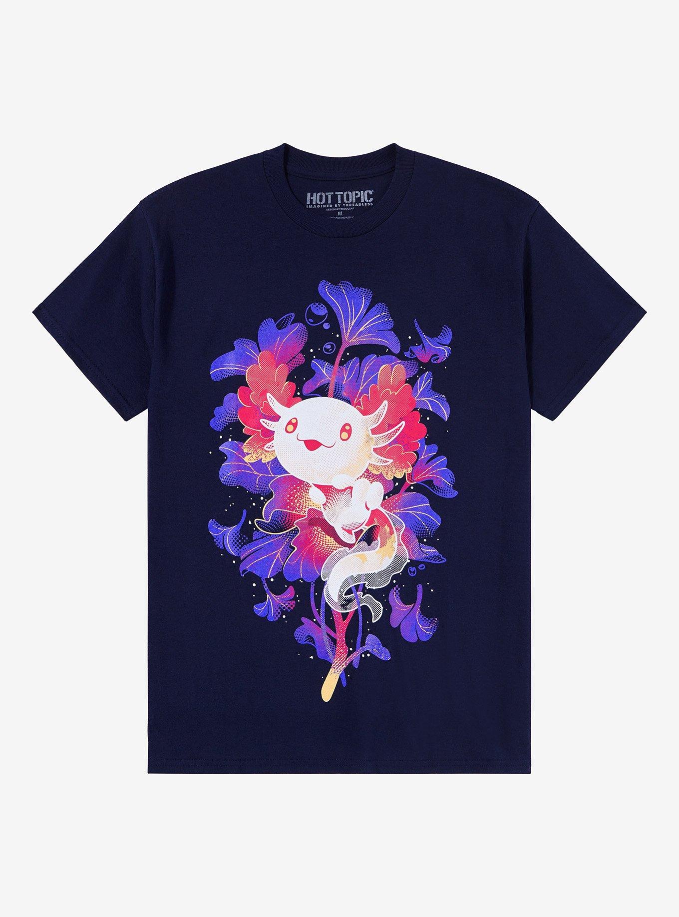Swimming Axolotl T-Shirt By Snouleaf, NAVY, hi-res