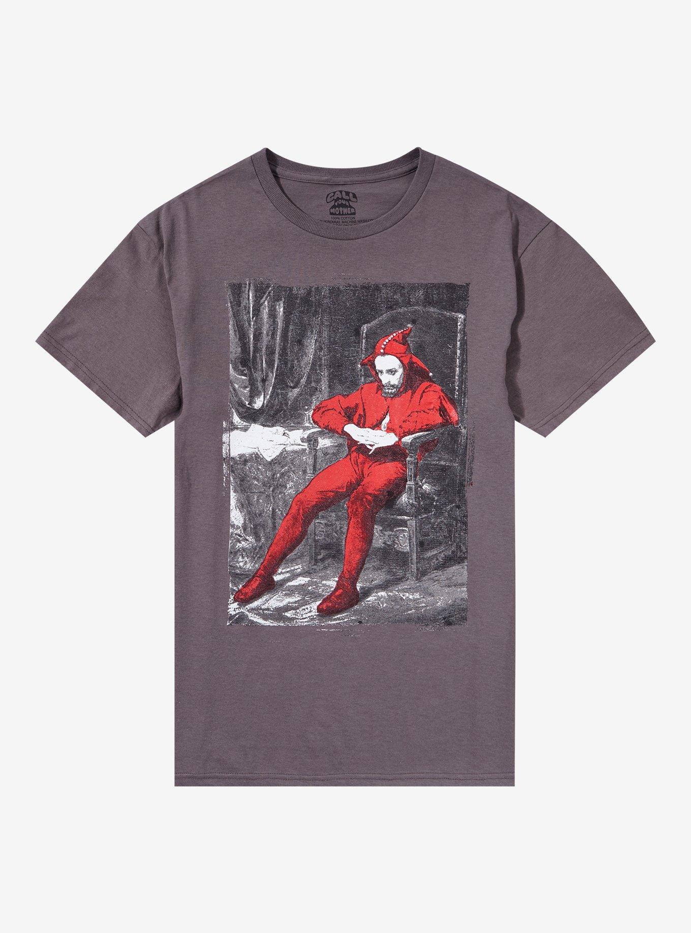 Red Jester Sitting T-Shirt By Call Your Mother, CHARCOAL, hi-res