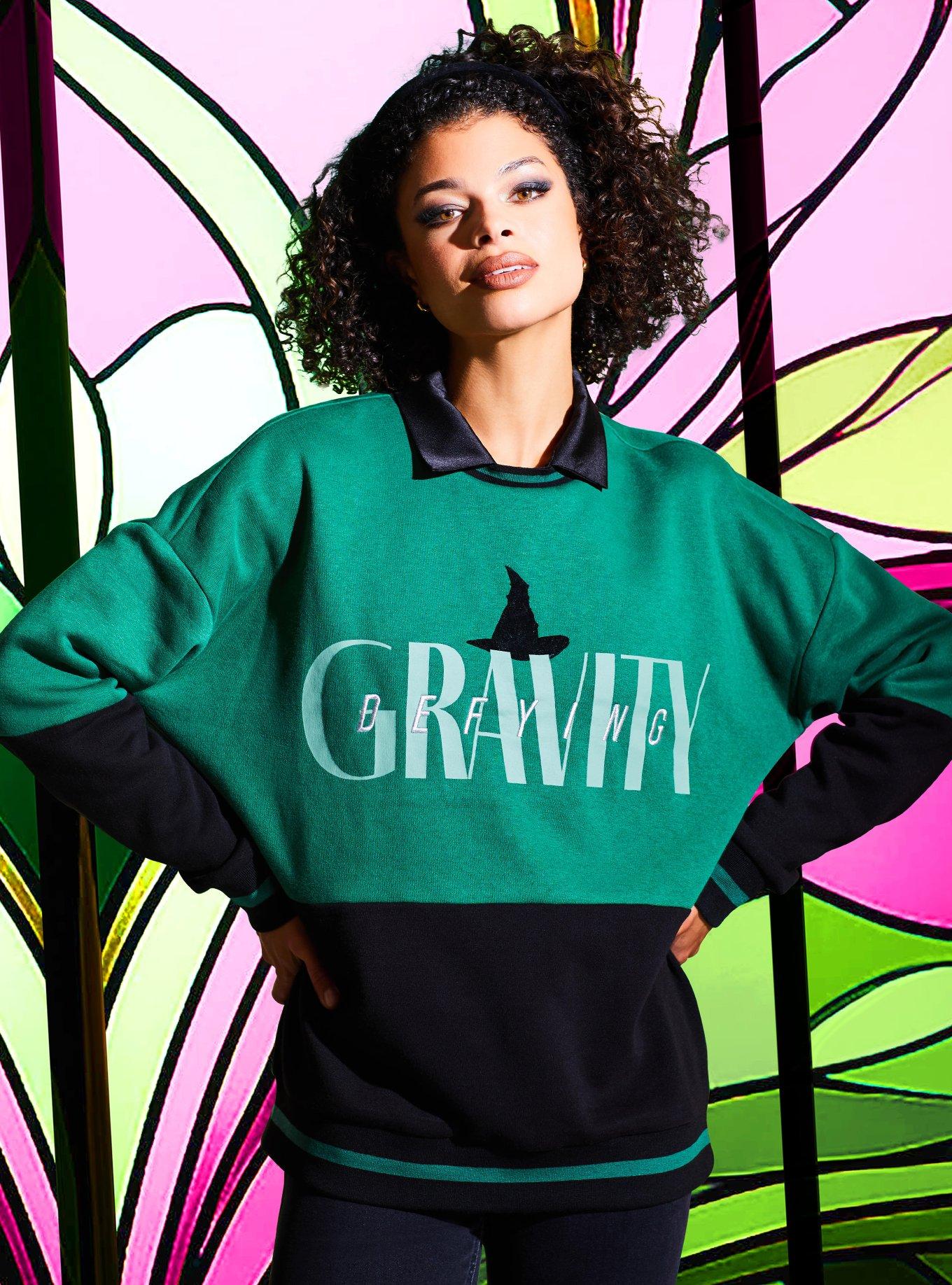 Wicked Defying Gravity Women's Panel Crewneck — BoxLunch Exclusive, MULTI, hi-res