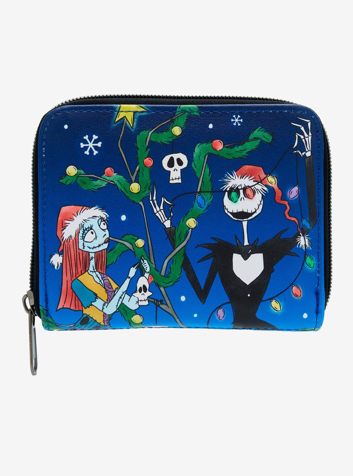 Loungefly The Nightmare Before Christmas Jack & Sally Tree Decorating Mini Zipper Wallet, , hi-res