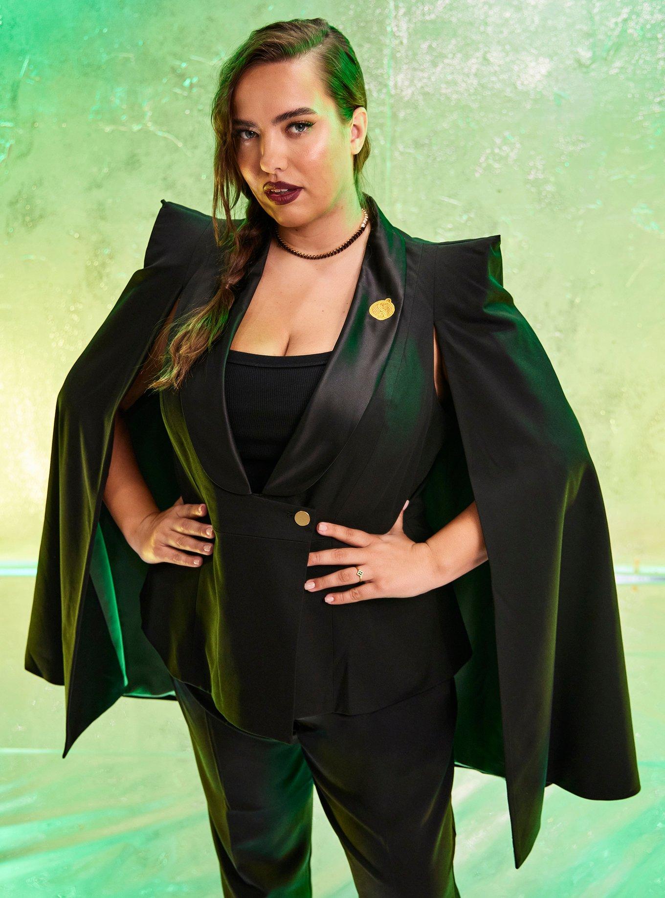 Her Universe Wicked Elphaba Cape Coat Plus Size Her Universe Exclusive, BLACK  GREEN, hi-res