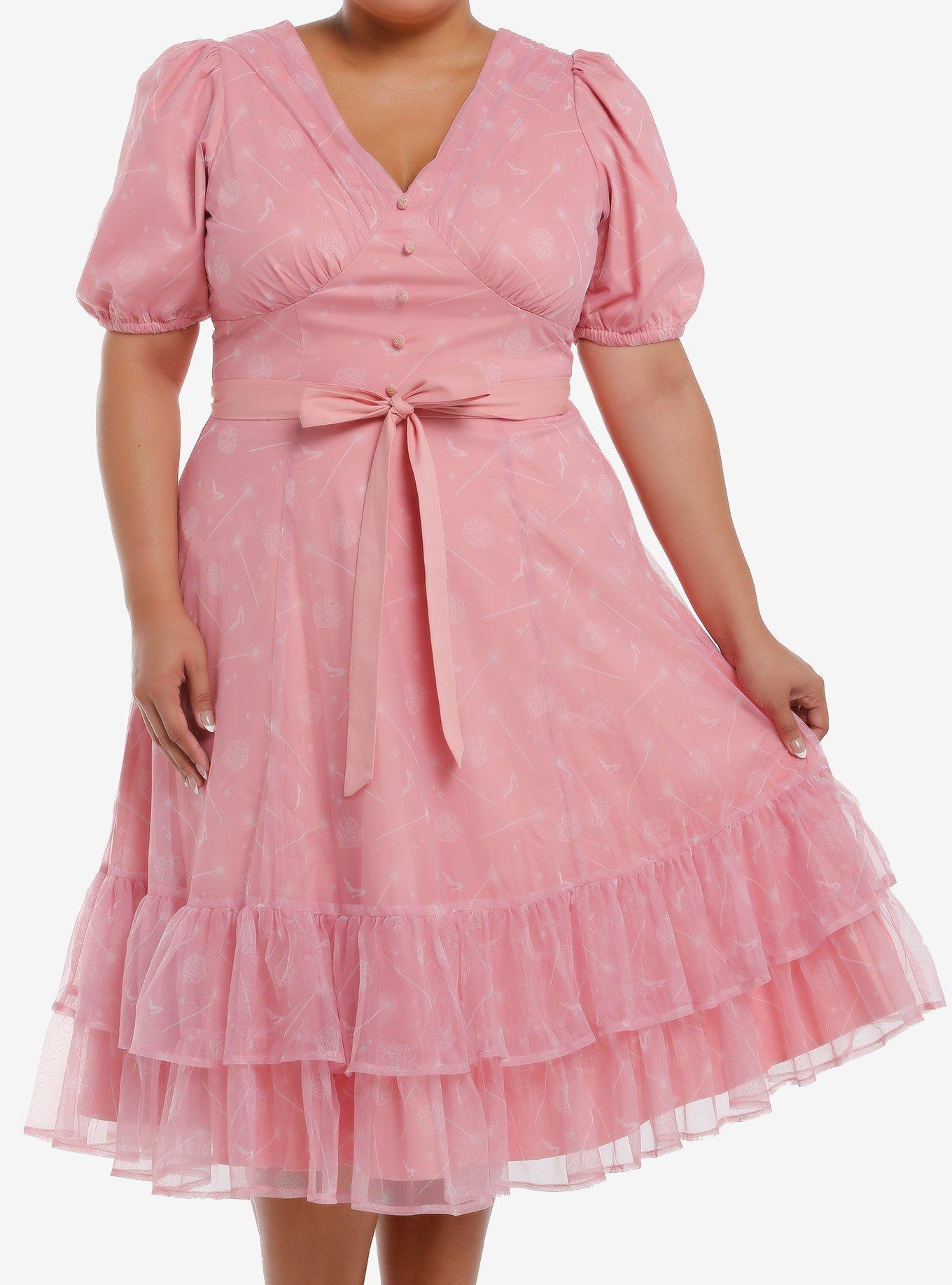 Her Universe Wicked Glinda Dress Plus Size Her Universe Exclusive, PINK, hi-res