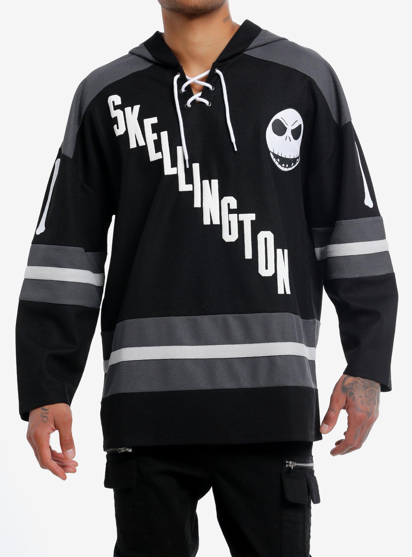 The Nightmare Before Christmas Jack Skellington Hockey Jersey, BLACK  WHITE, hi-res