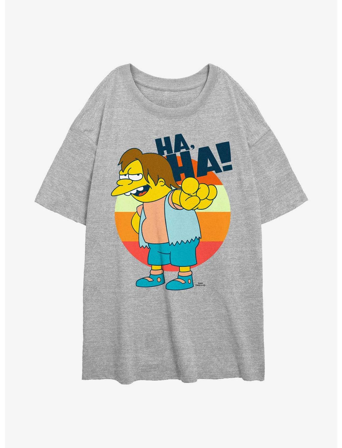 The Simpsons Nelson Ha Ha Womens Oversized T-Shirt, ATH HTR, hi-res