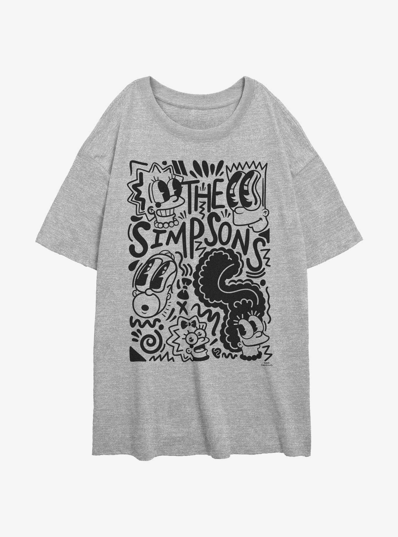 The Simpsons Pop Art Family Womens Oversized T-Shirt, , hi-res