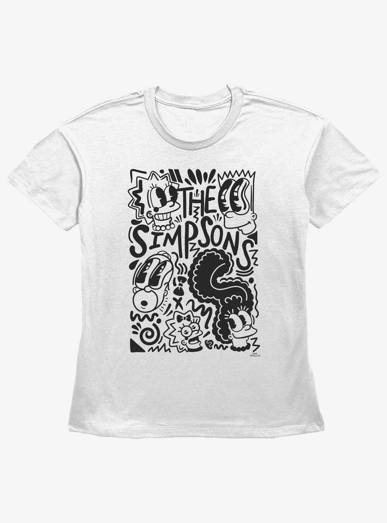 The Simpsons Pop Art Family Womens Straight Fit T-Shirt, WHITE, hi-res