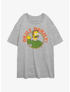 The Simpsons Okily Dokily Ned Flanders Womens Oversized T-Shirt, , hi-res