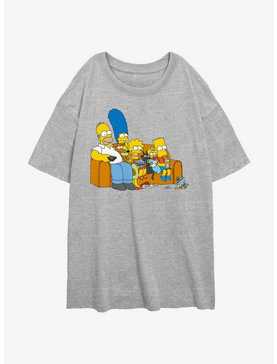 The Simpsons Family Couch Womens Oversized T-Shirt, , hi-res
