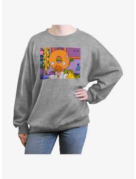 The Simpsons Donut Head Homer Womens Oversized Sweatshirt, , hi-res