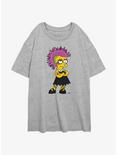 The Simpsons Punk Lisa Womens Oversized T-Shirt, ATH HTR, hi-res