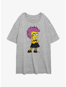The Simpsons Punk Lisa Womens Oversized T-Shirt, , hi-res