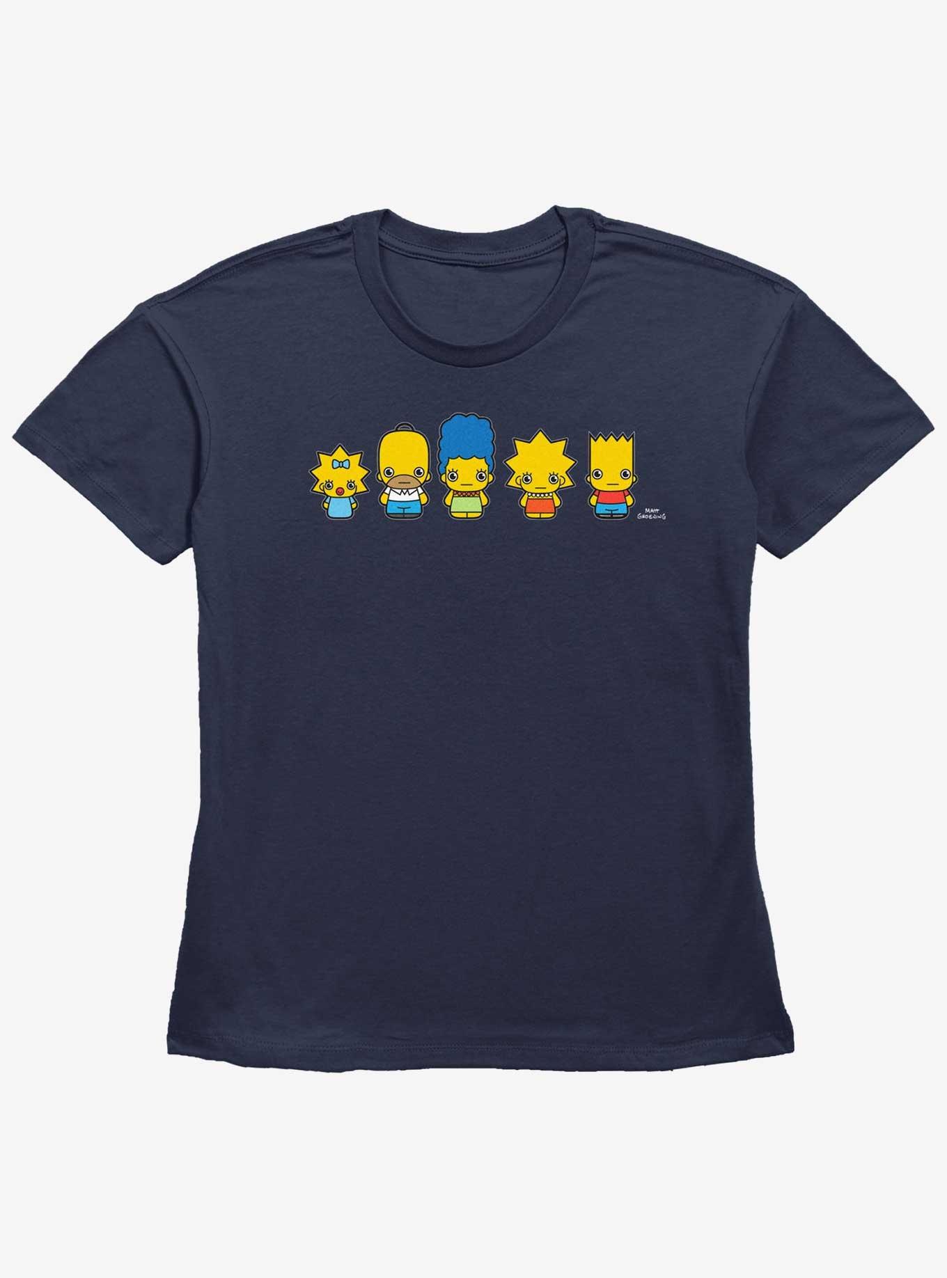 The Simpsons Chibi Lineup Womens Straight Fit T-Shirt, NAVY, hi-res