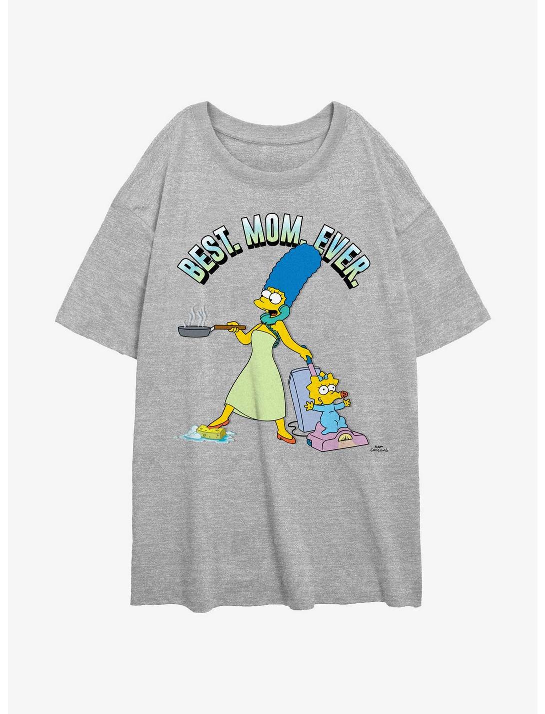 The Simpsons Best Mom Ever Womens Oversized T-Shirt, ATH HTR, hi-res