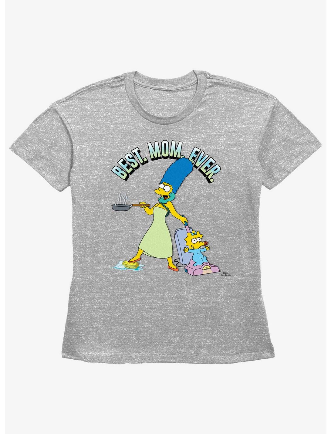 The Simpsons Best Mom Ever Womens Straight Fit T-Shirt, HEATHER GR, hi-res