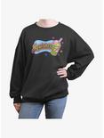 The Simpsons Squishee Logo Womens Oversized Sweatshirt, CHARCOAL, hi-res