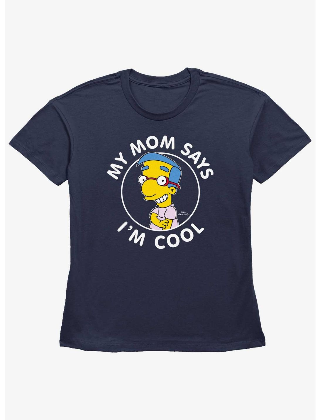 The Simpsons Milhouse Is Cool Womens Straight Fit T-Shirt, NAVY, hi-res