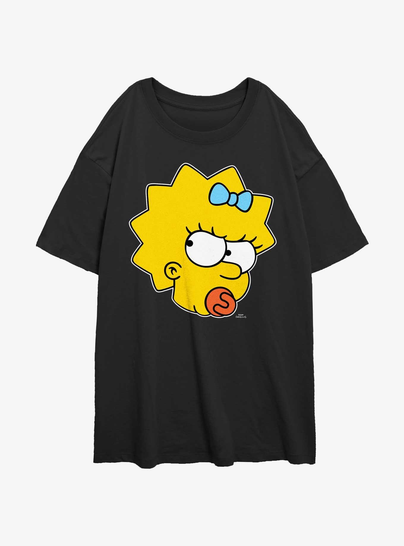 The Simpsons Sassy Maggie Womens Oversized T-Shirt, BLACK, hi-res