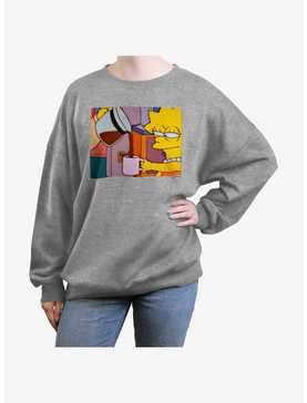 The Simpsons Lisa Coffee Womens Oversized Sweatshirt, , hi-res