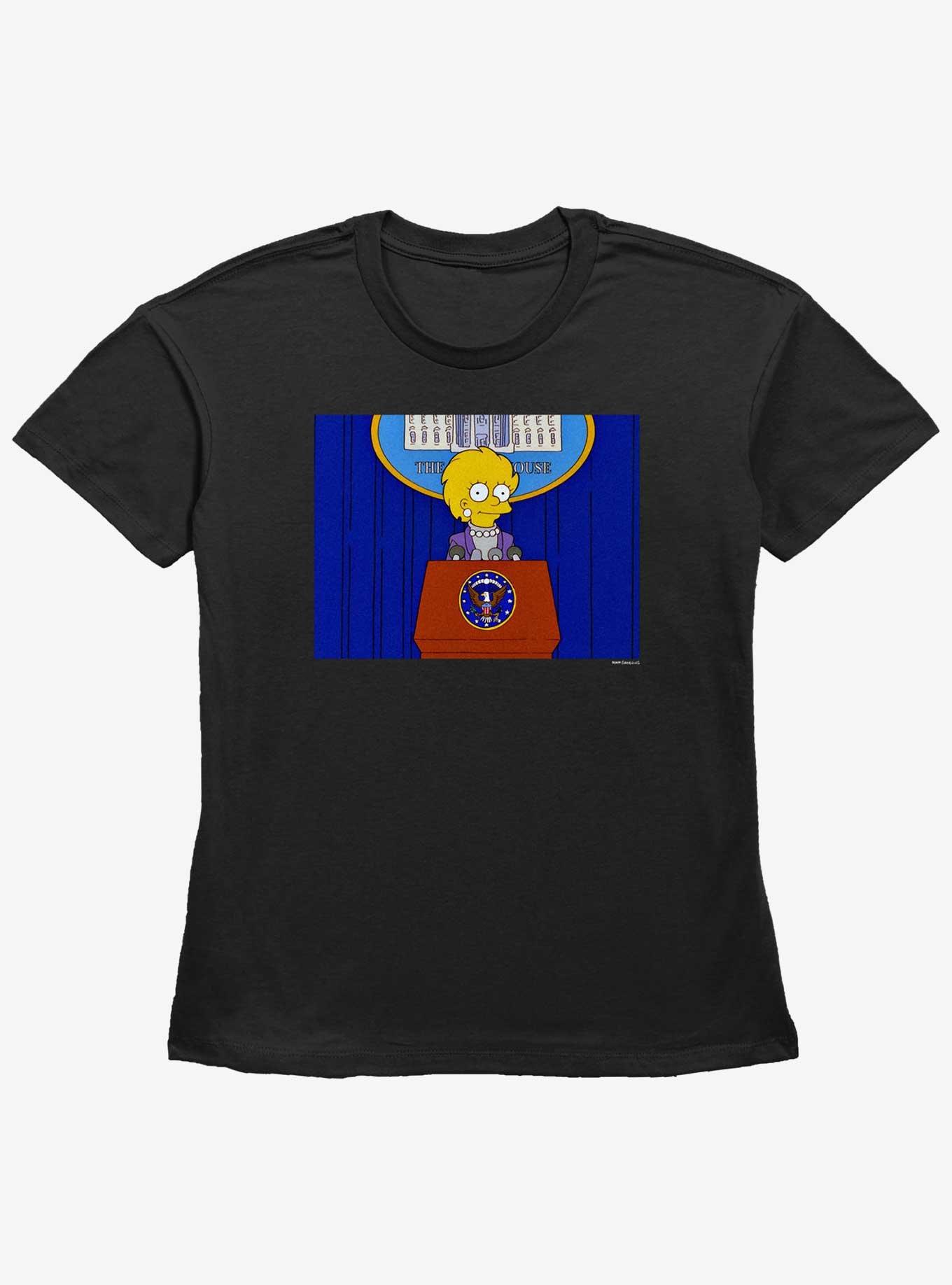 The Simpsons Future President Lisa Womens Straight Fit T-Shirt, BLACK, hi-res