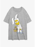 The Simpsons Bunny Bart Womens Oversized T-Shirt, ATH HTR, hi-res