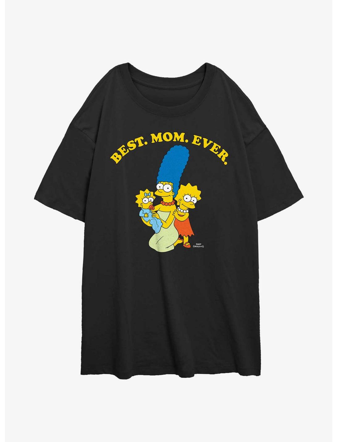 The Simpsons Marge Best Mom Ever Womens Oversized T-Shirt, BLACK, hi-res