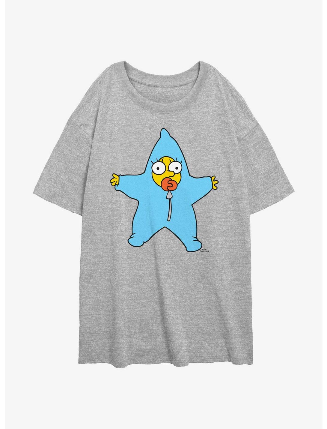 The Simpsons Maggie Star Snow Suit Womens Oversized T-Shirt, ATH HTR, hi-res