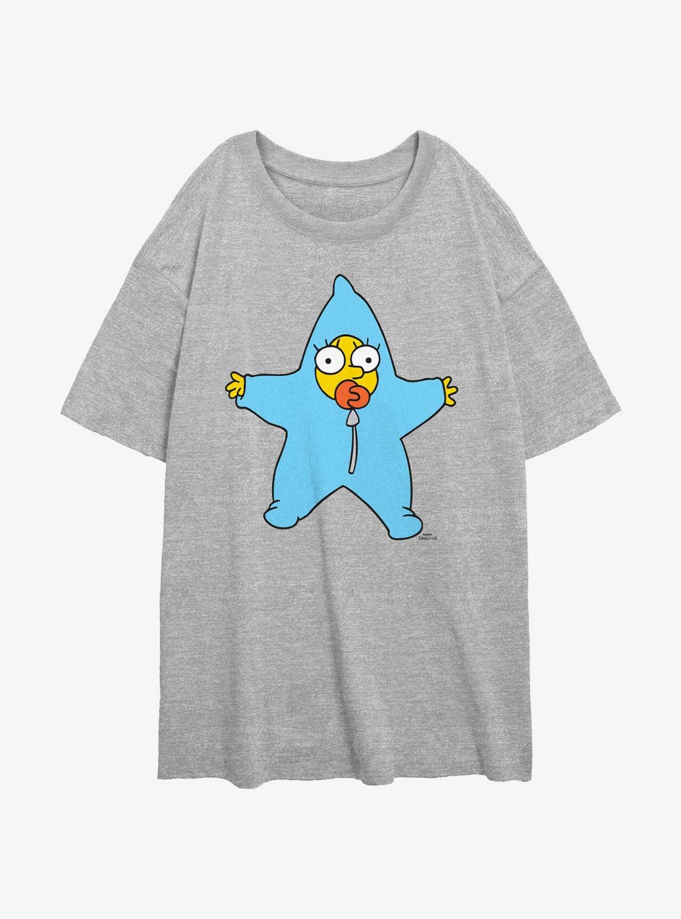 The Simpsons Maggie Star Snow Suit Womens Oversized T-Shirt, ATH HTR, hi-res