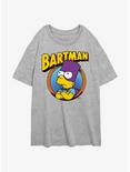 The Simpsons Bartman Circle Womens Oversized T-Shirt, ATH HTR, hi-res