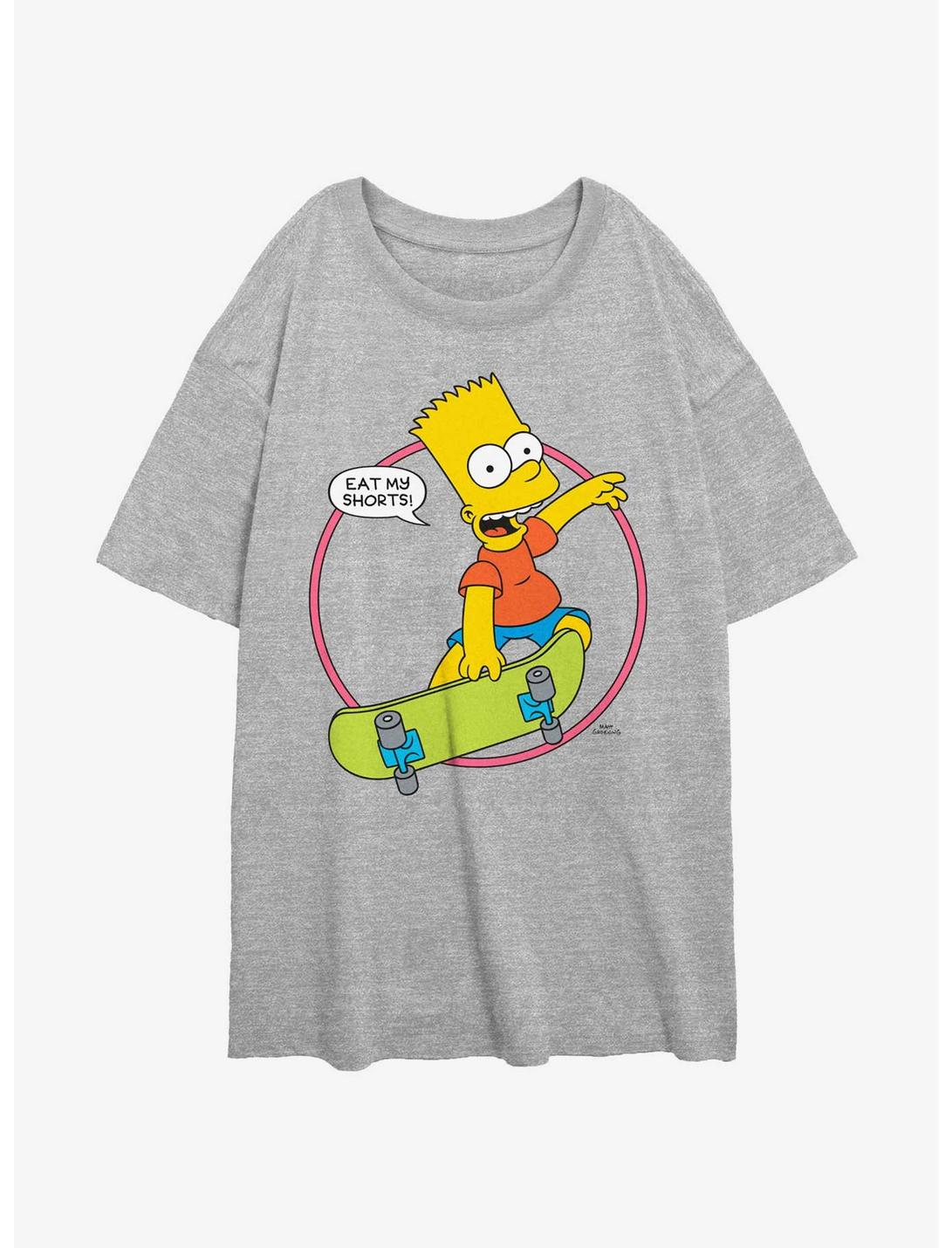The Simpsons Bart Eat My Shorts Womens Oversized T-Shirt, ATH HTR, hi-res
