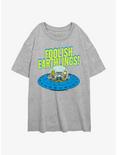 The Simpsons Foolish Earthlings Womens Oversized T-Shirt, ATH HTR, hi-res