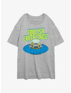 The Simpsons Foolish Earthlings Womens Oversized T-Shirt, , hi-res