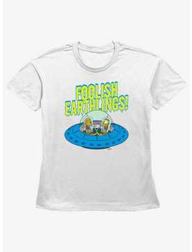 The Simpsons Foolish Earthlings Womens Straight Fit T-Shirt, , hi-res
