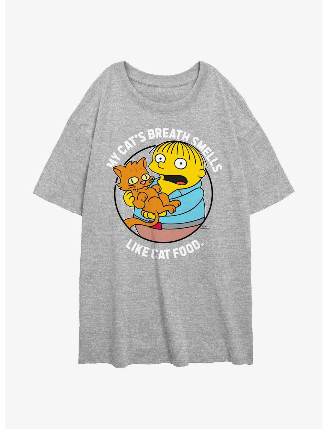 The Simpsons Ralph Cat Breath Womens Oversized T-Shirt, ATH HTR, hi-res