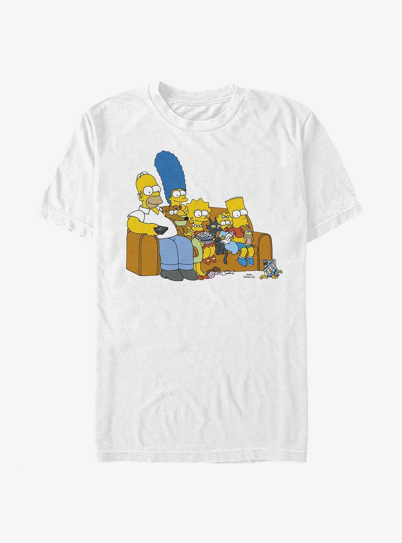 The Simpsons Family Couch T-Shirt, WHITE, hi-res