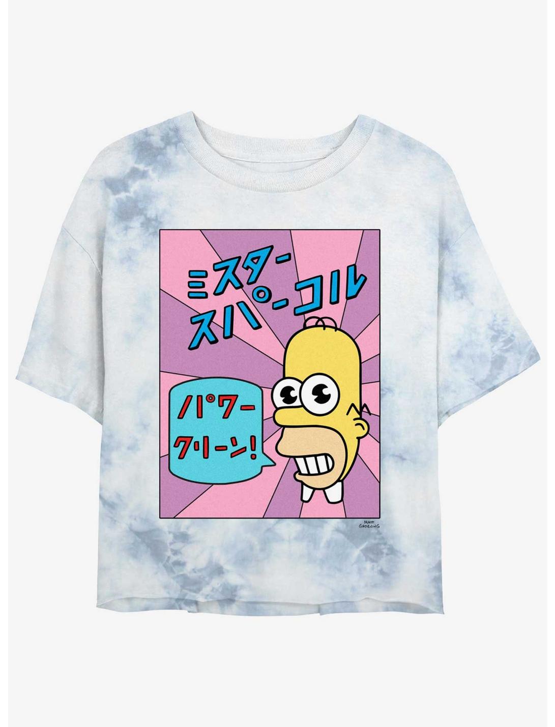 The Simpsons Mr. Sparkle Tie-Dye Womens Crop T-Shirt, WHITEBLUE, hi-res