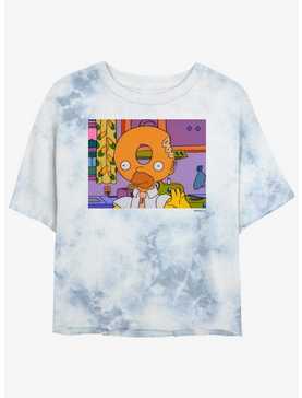 The Simpsons Donut Head Homer Tie-Dye Womens Crop T-Shirt, , hi-res