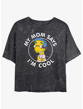 The Simpsons Milhouse Is Cool Mineral Wash Womens Crop T-Shirt, , hi-res