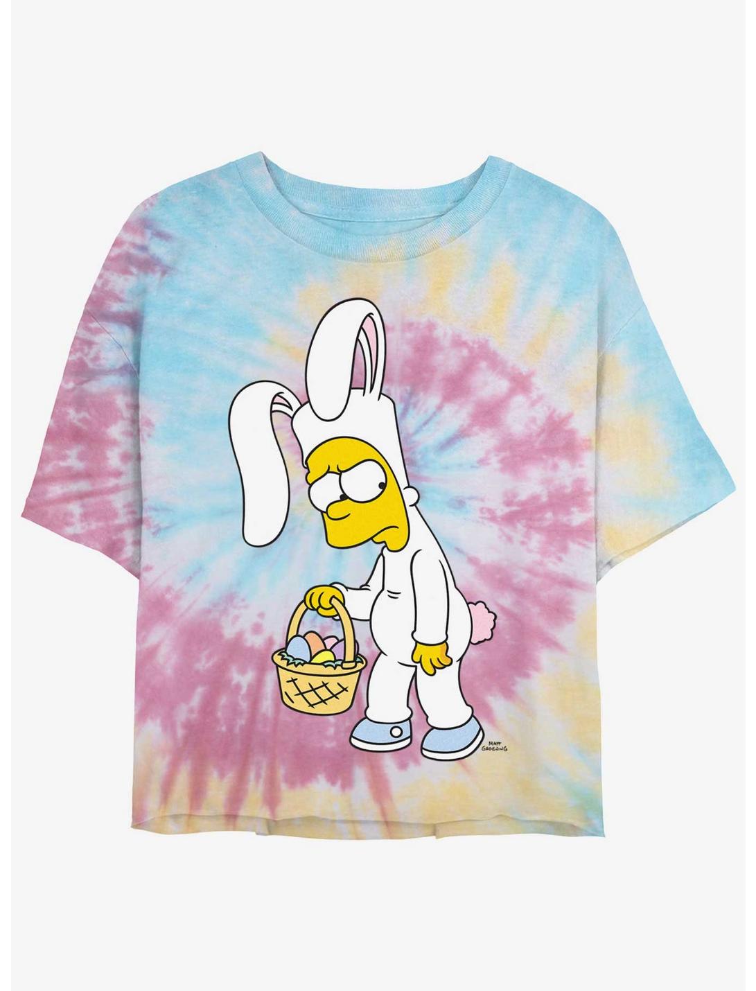 The Simpsons Bunny Bart Tie-Dye Womens Crop T-Shirt, BLUPNKLY, hi-res