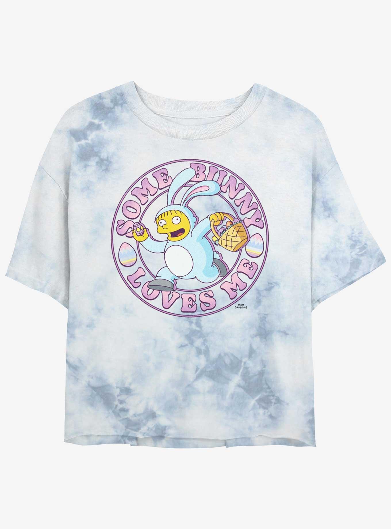 The Simpsons Some Bunny Tie-Dye Womens Crop T-Shirt, WHITEBLUE, hi-res