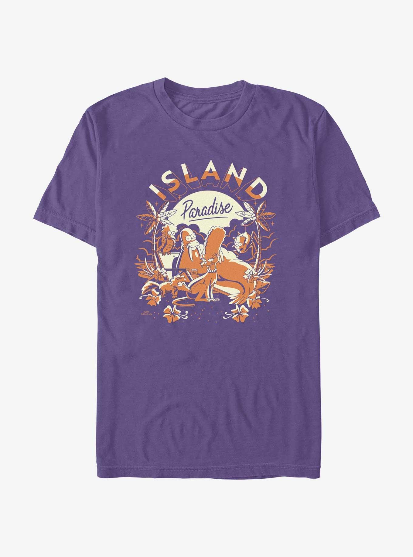 The Simpsons Island Paradise Groupshot T-Shirt, PURPLE, hi-res