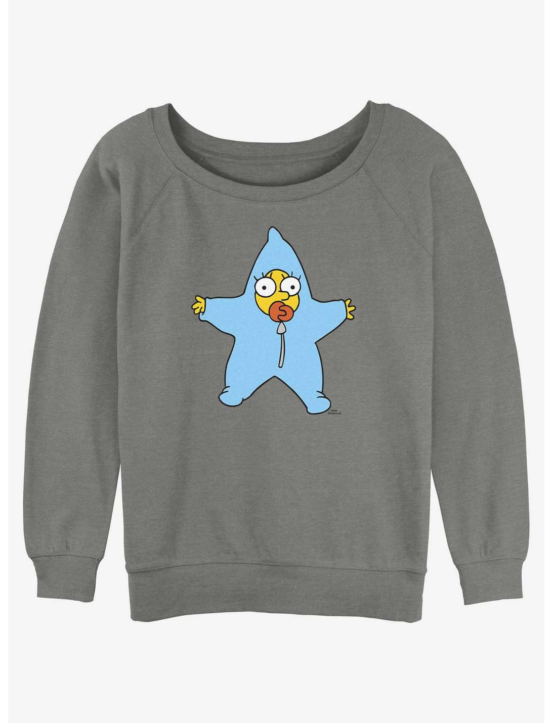 The Simpsons Maggie Star Snow Suit Womens Slouchy Sweatshirt, GRAY HTR, hi-res