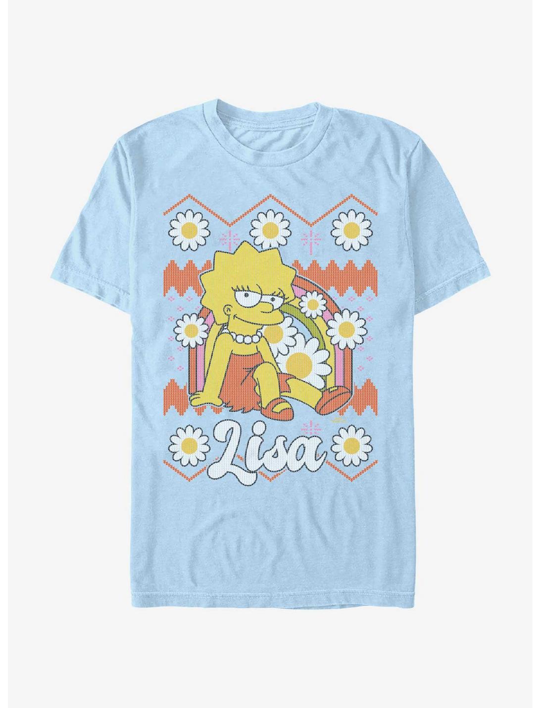 The Simpsons Lisa Floral T-Shirt, LT BLUE, hi-res