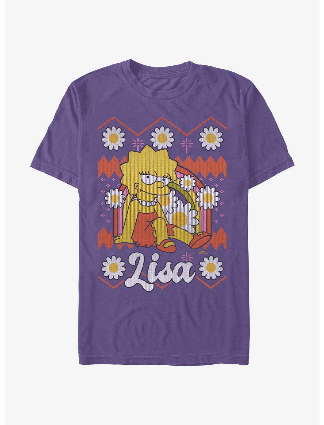 The Simpsons Lisa Floral T-Shirt, PURPLE, hi-res